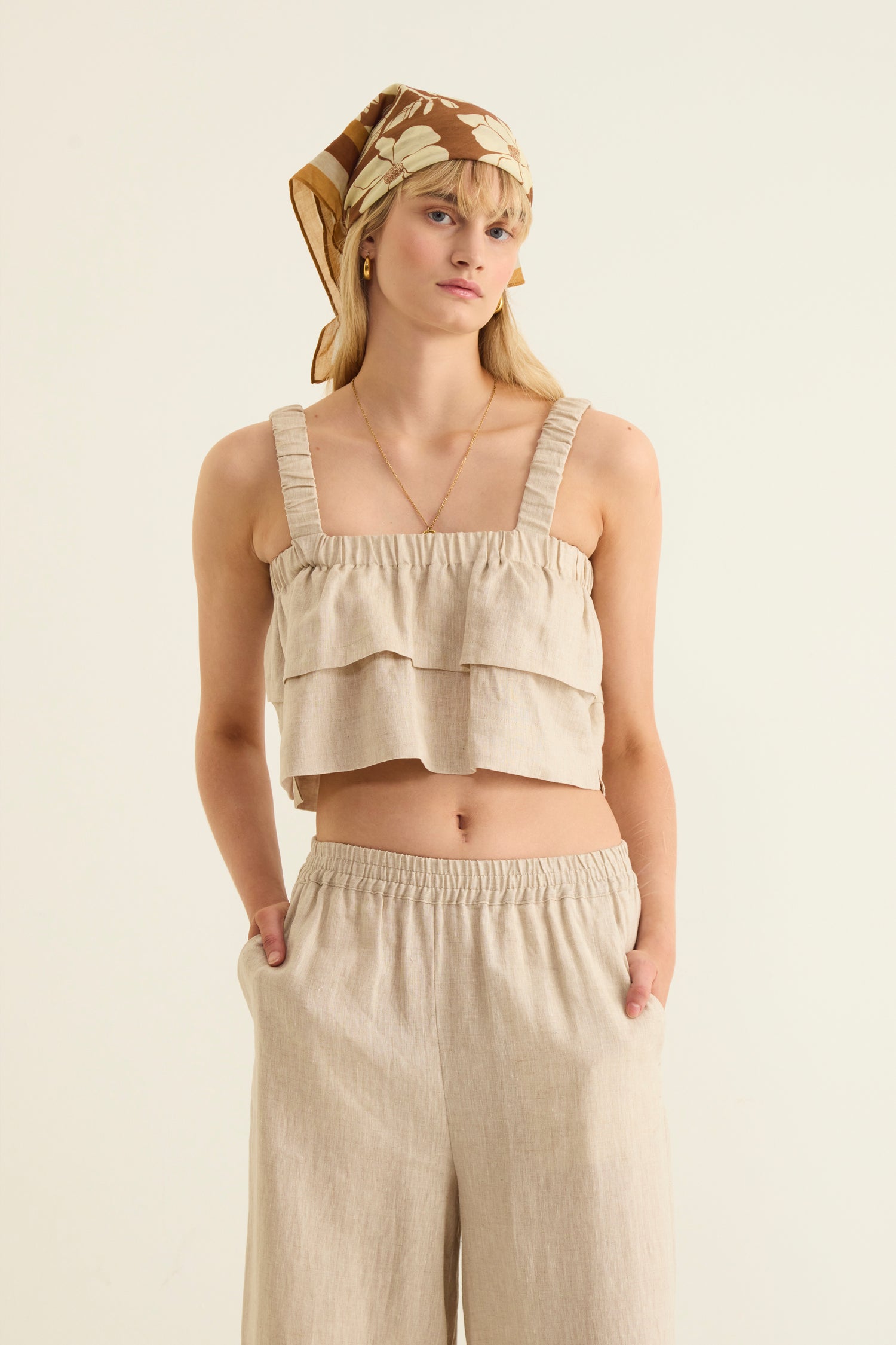 ELEMENTS LINEN FRILL TOP