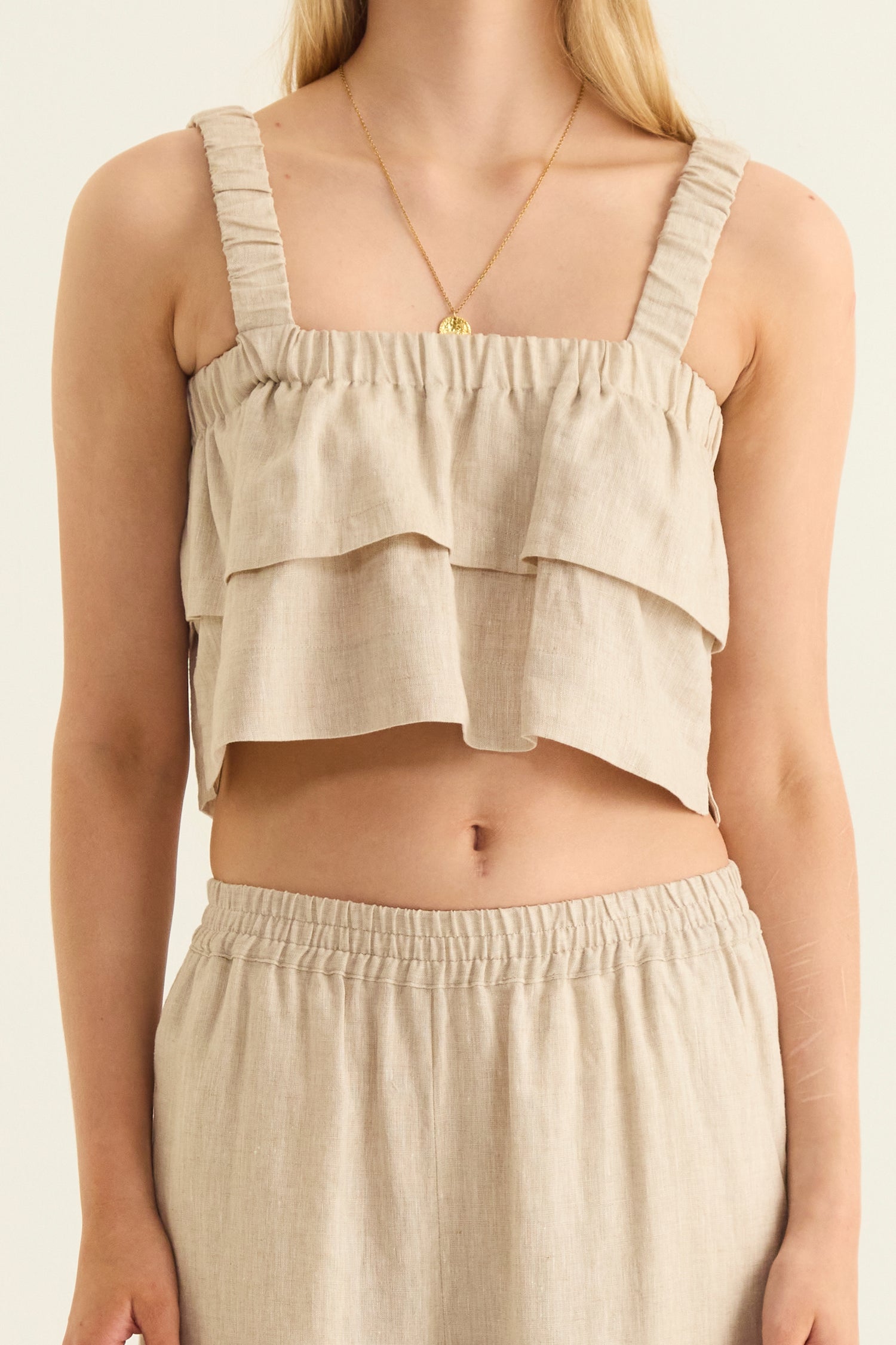 ELEMENTS LINEN FRILL TOP
