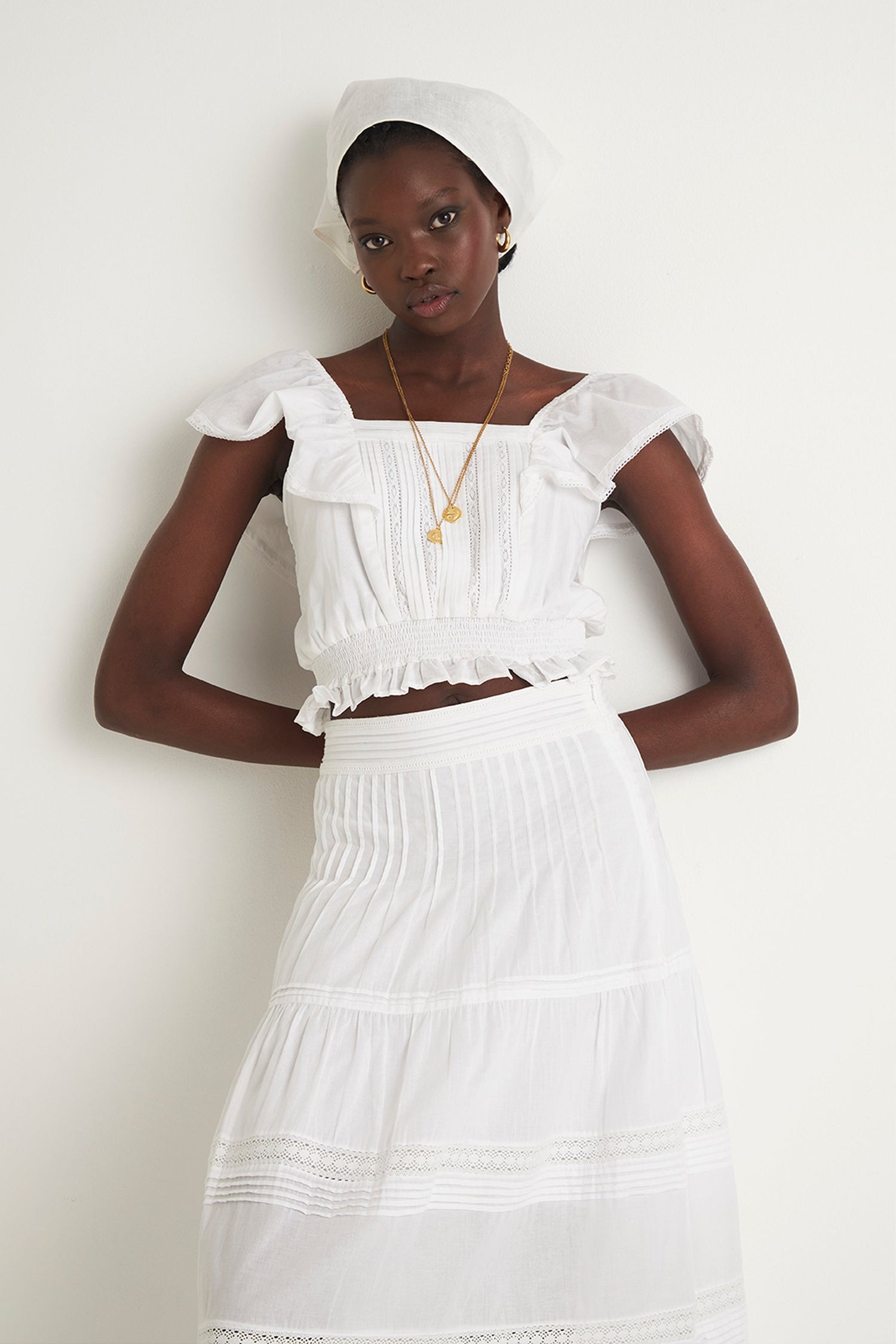 PRAIRIE LACE CROP CAMI (WHITE)