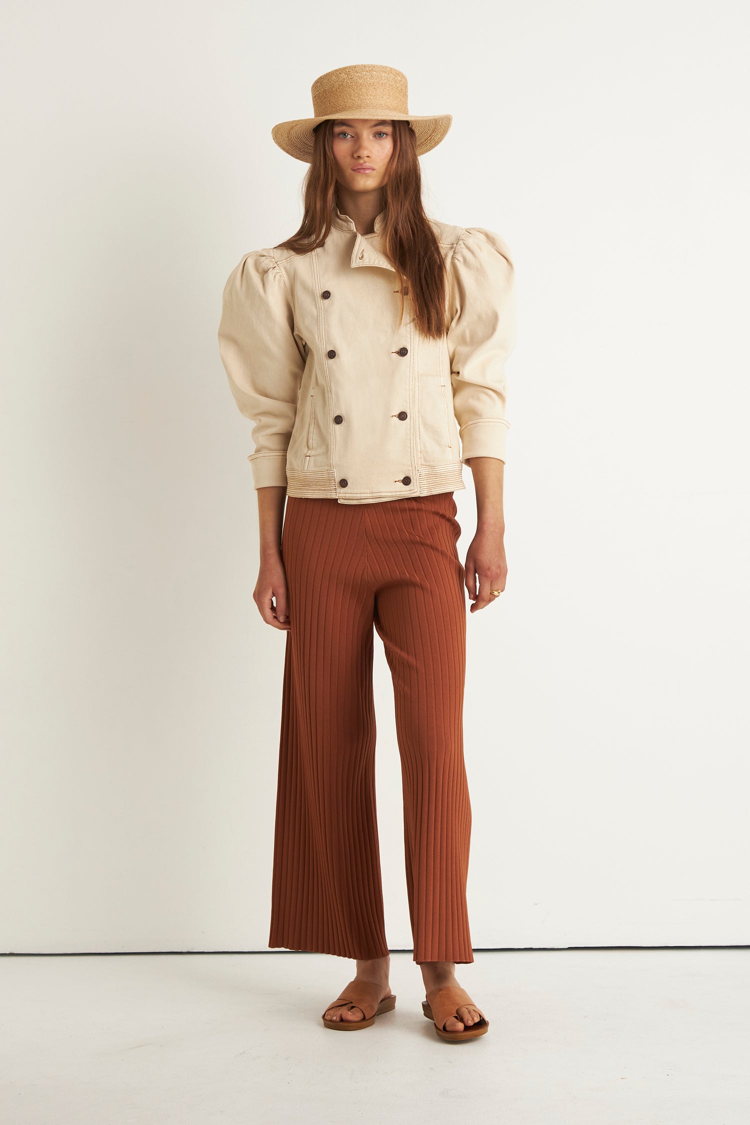 HOLLY PUFF DENIM JACKET (CREME)