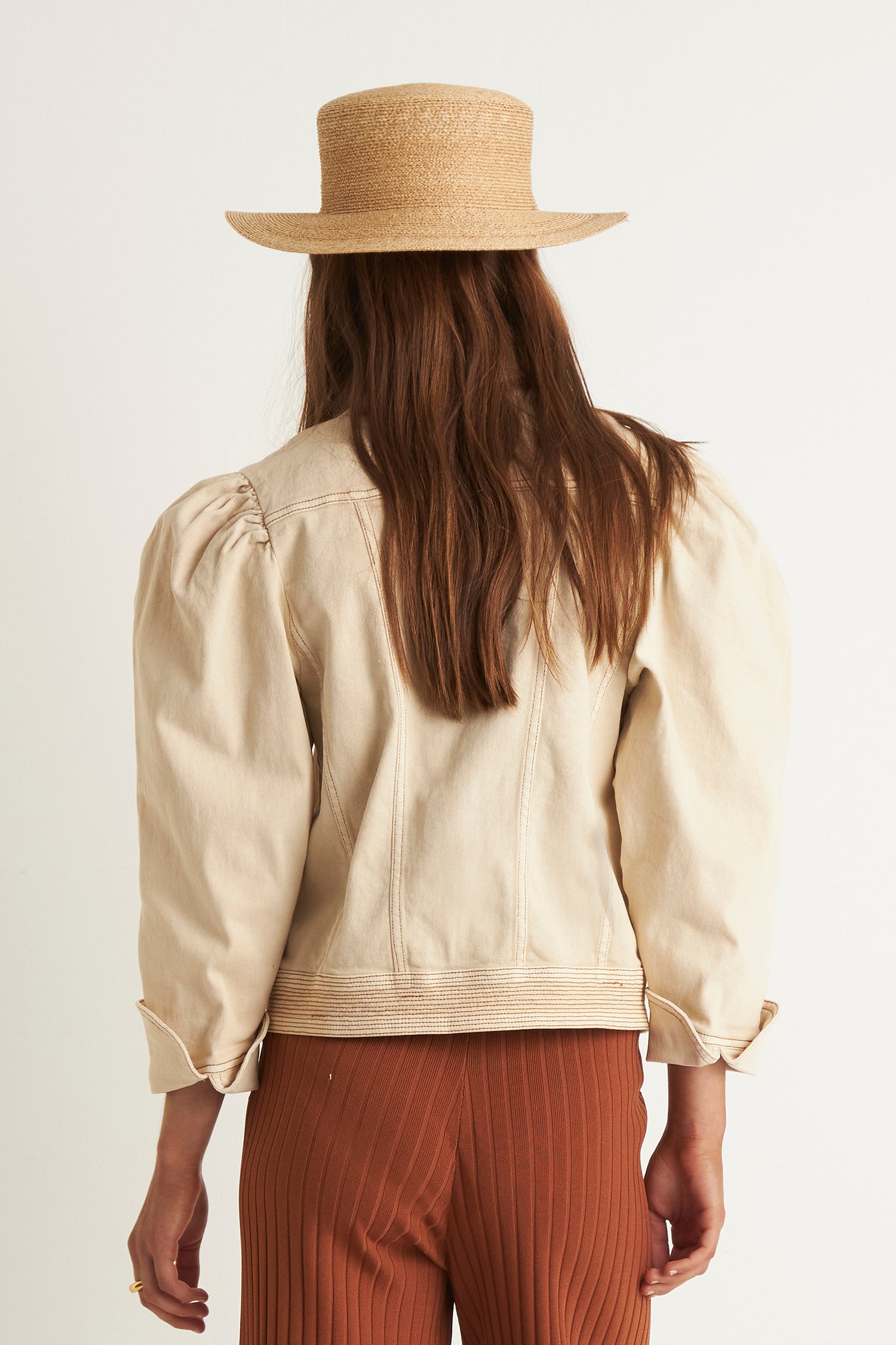 HOLLY PUFF DENIM JACKET (CREME)