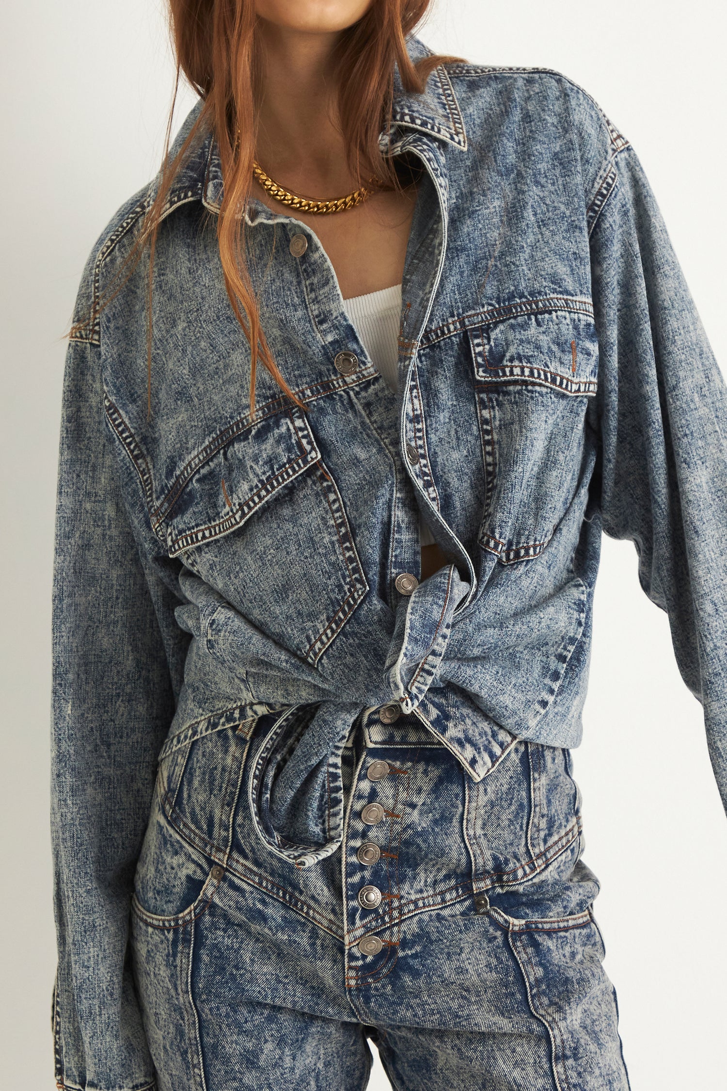 ALORA DENIM SHIRT (LIGHT BLUE)
