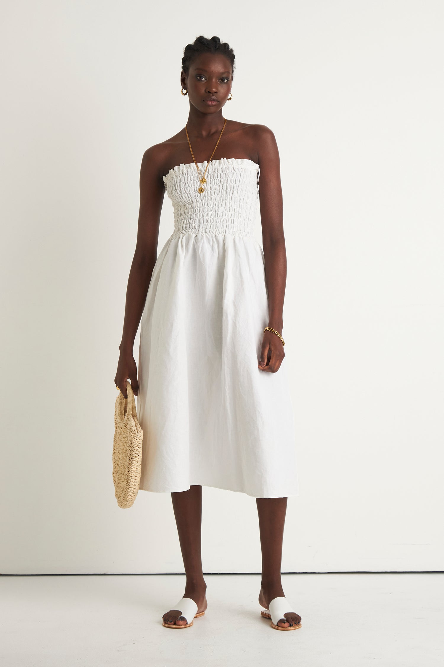 GRASSLANDS BODICE DRESS (WHITE)