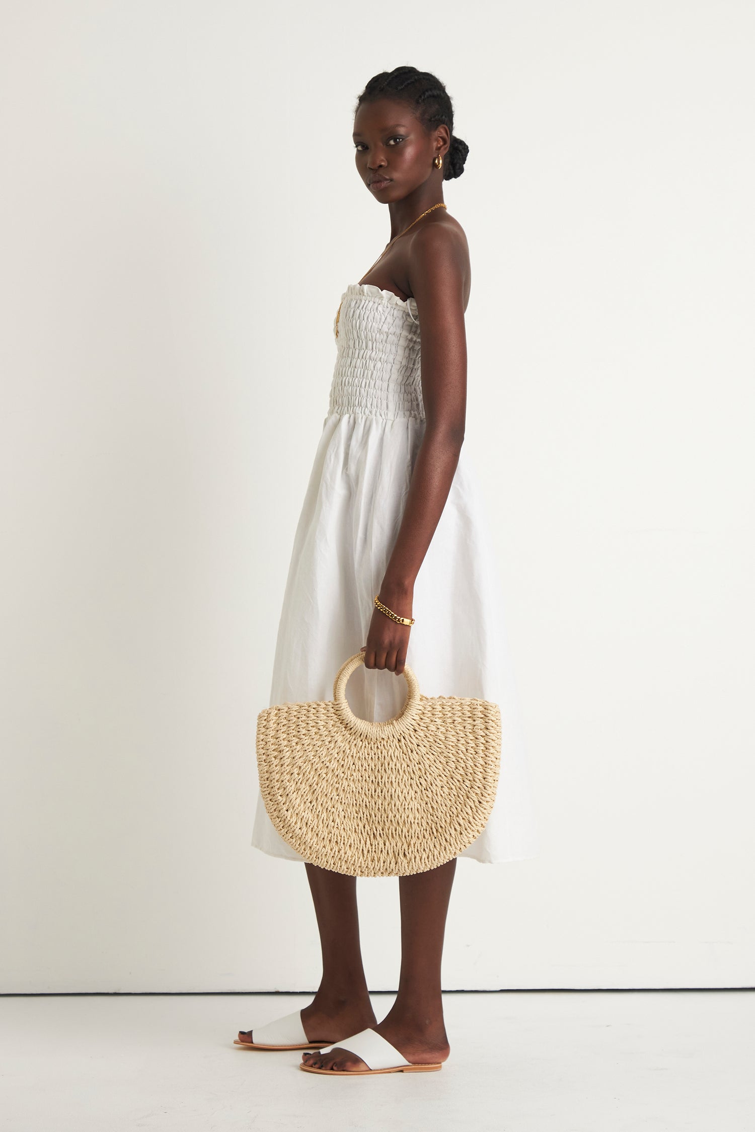GRASSLANDS BODICE DRESS (WHITE)
