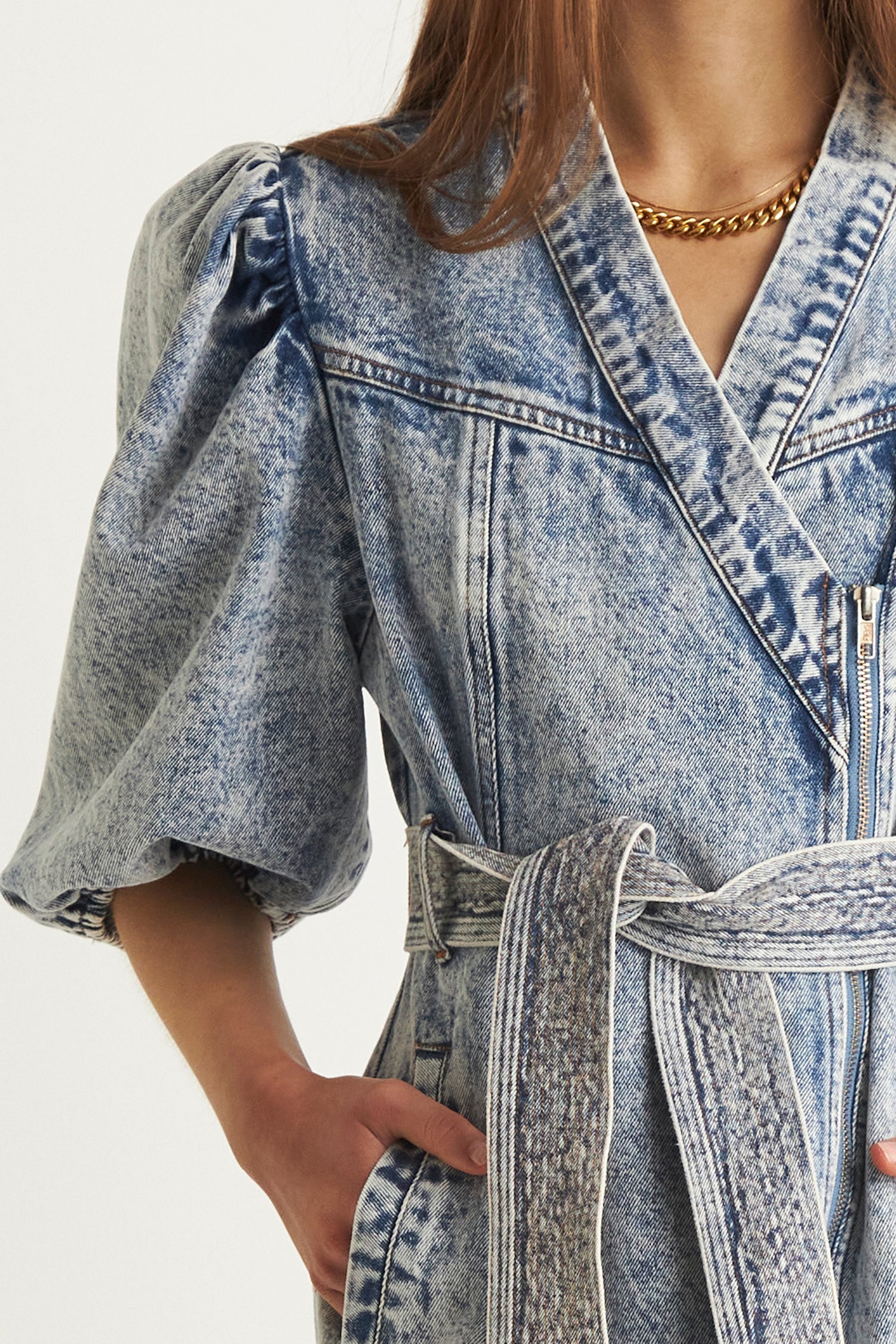 ALORA DENIM DRESS (LIGHT BLUE)