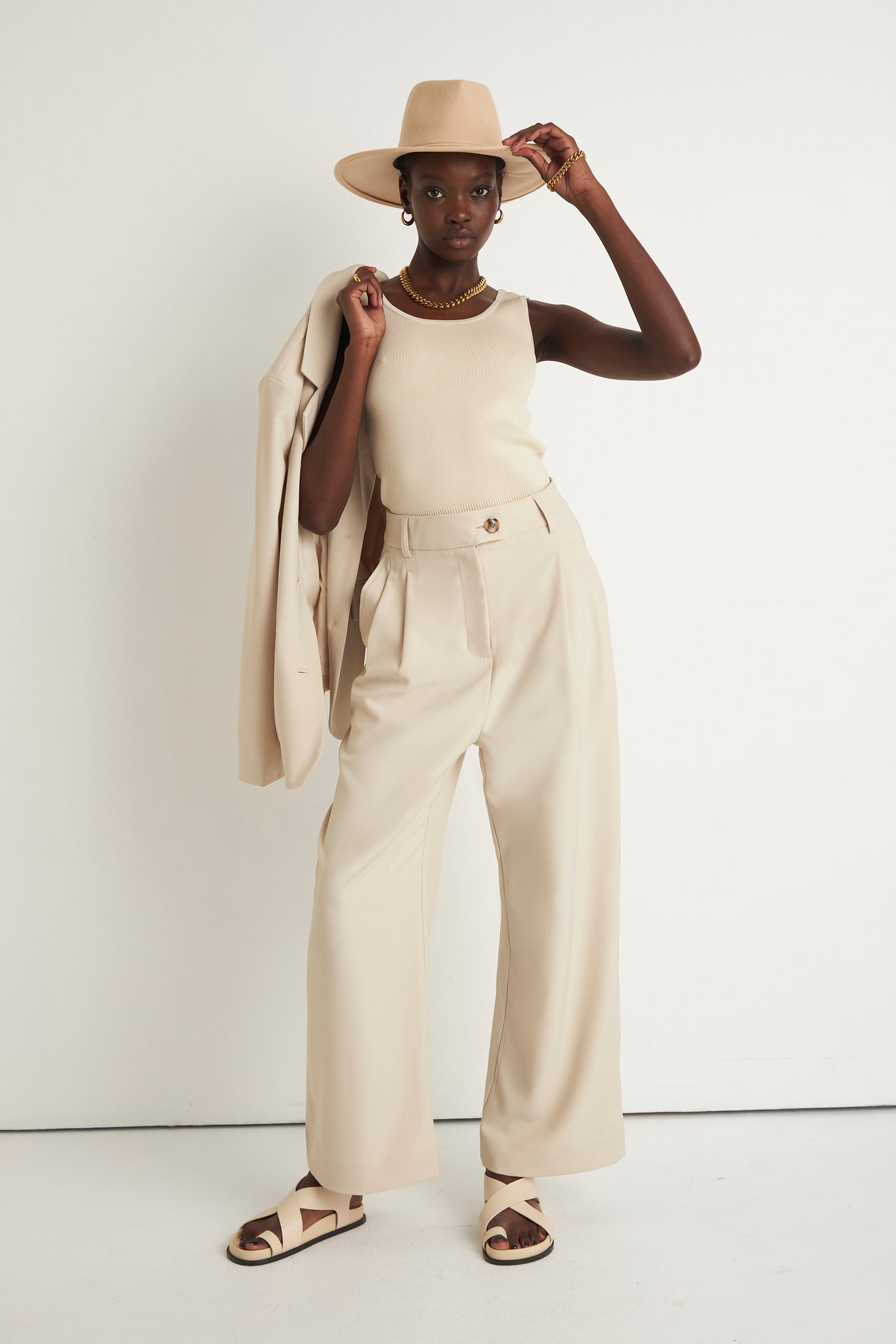 DUSK WIDE LEG PANT (CREME)