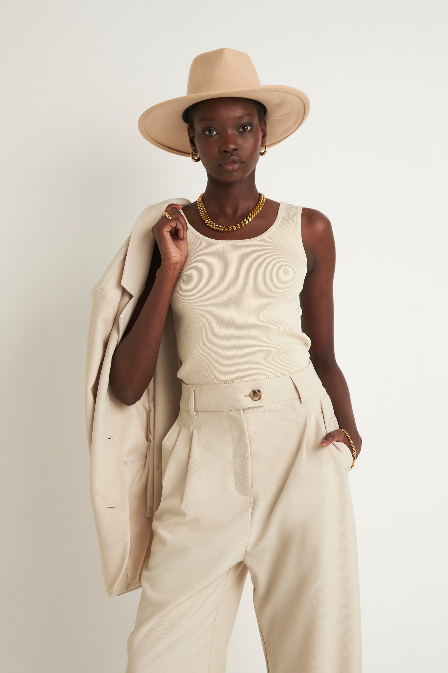 DUSK WIDE LEG PANT (CREME)