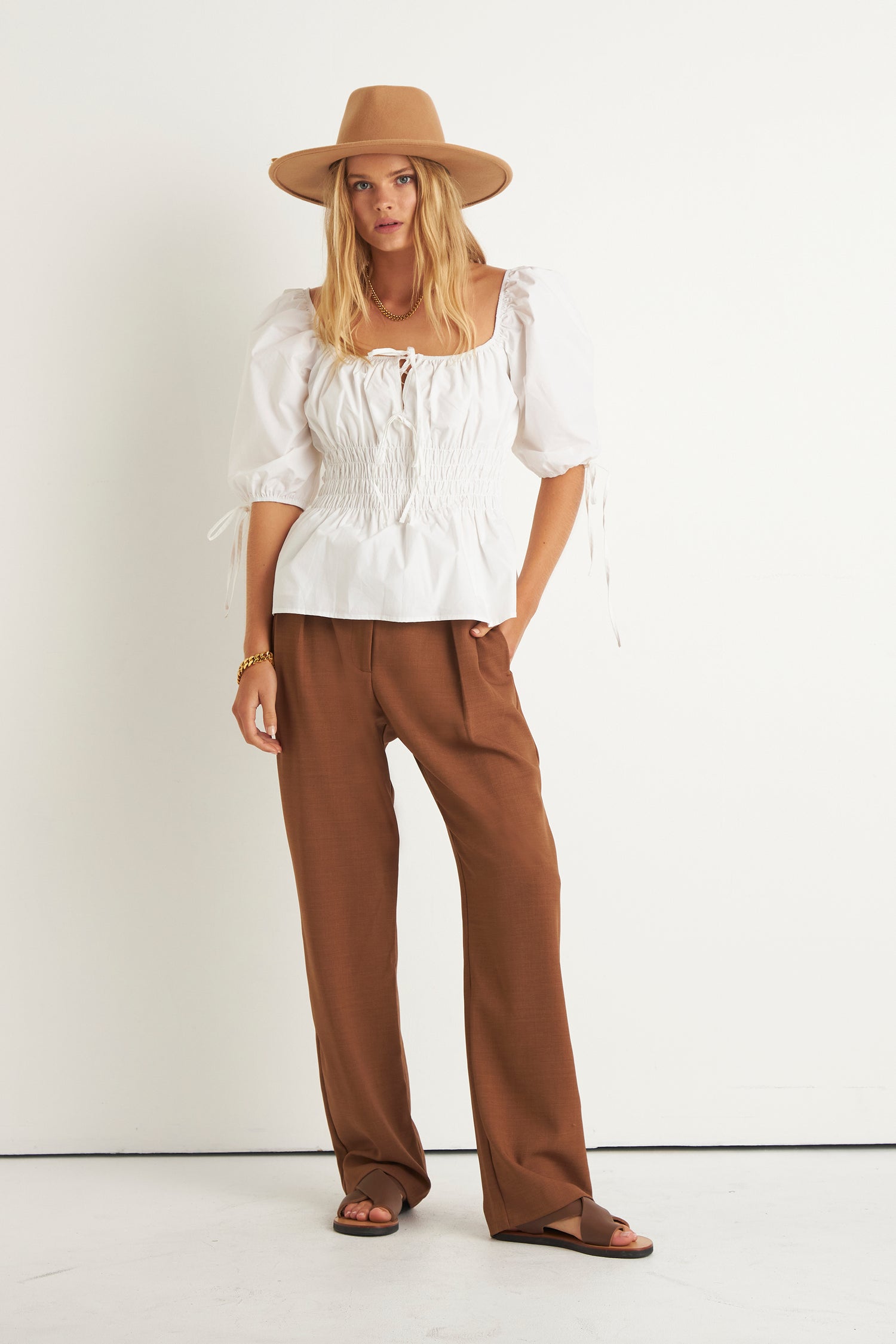 MATILDA PEASANT TOP (WHITE)