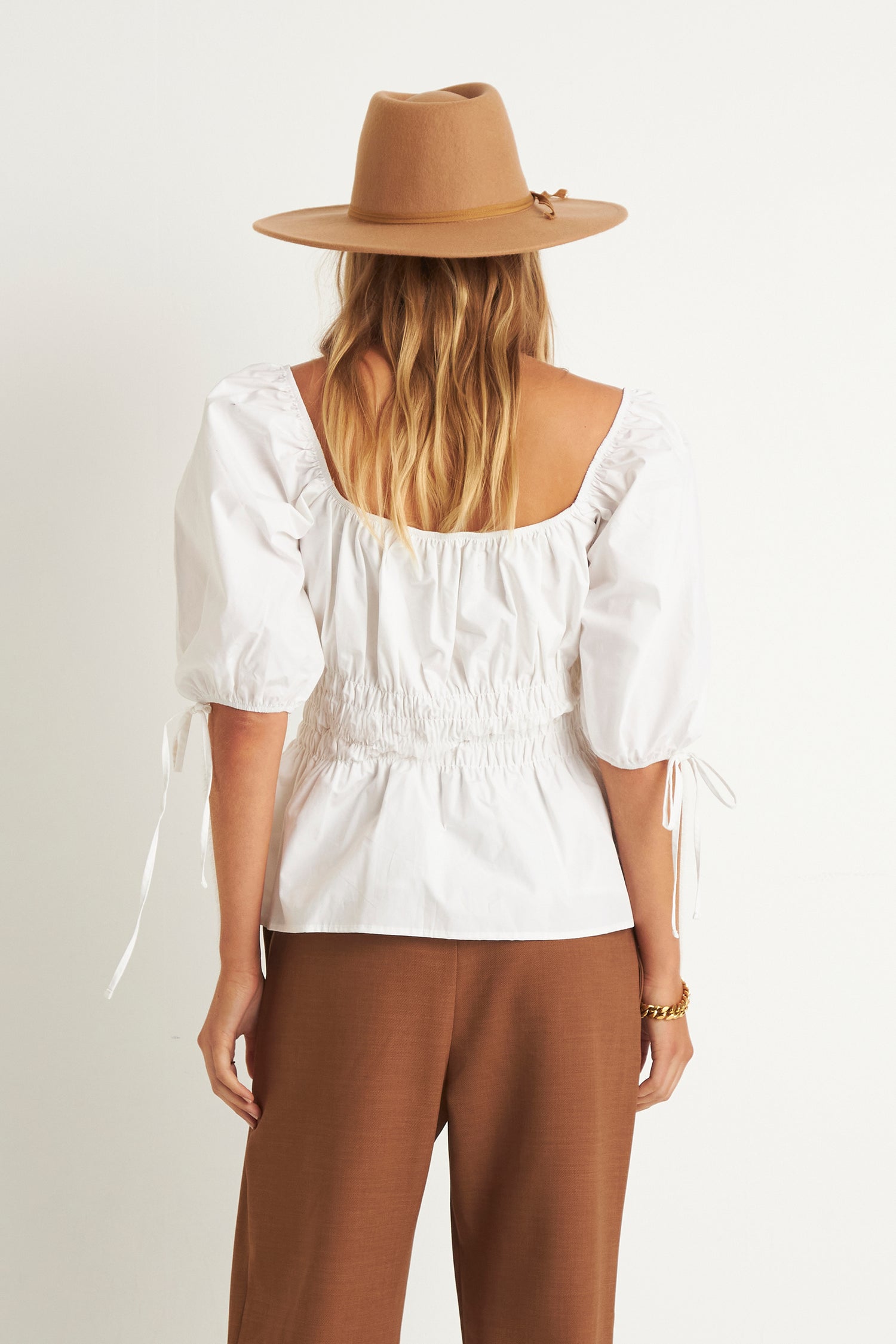 MATILDA PEASANT TOP (WHITE)