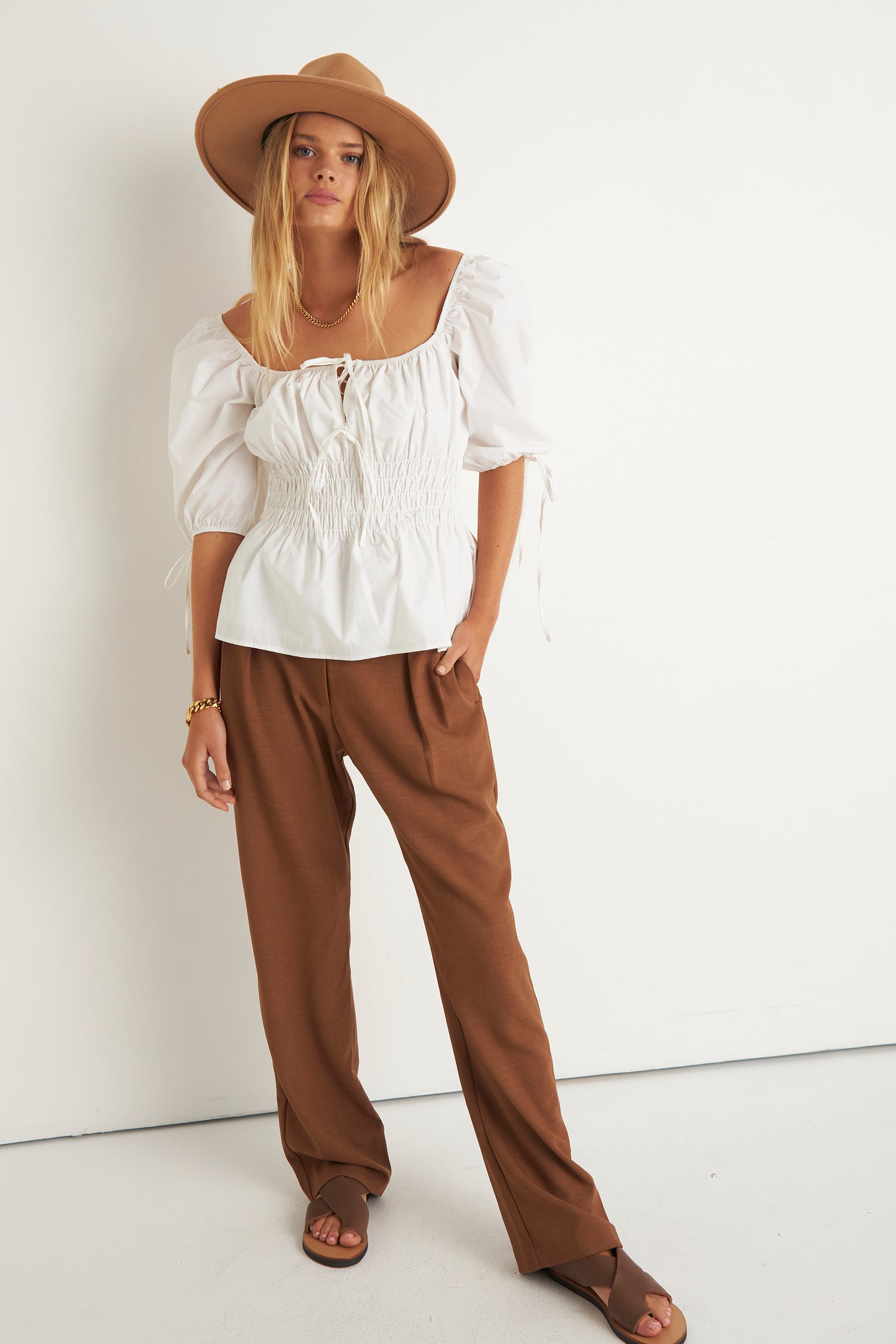 MATILDA PEASANT TOP (WHITE)