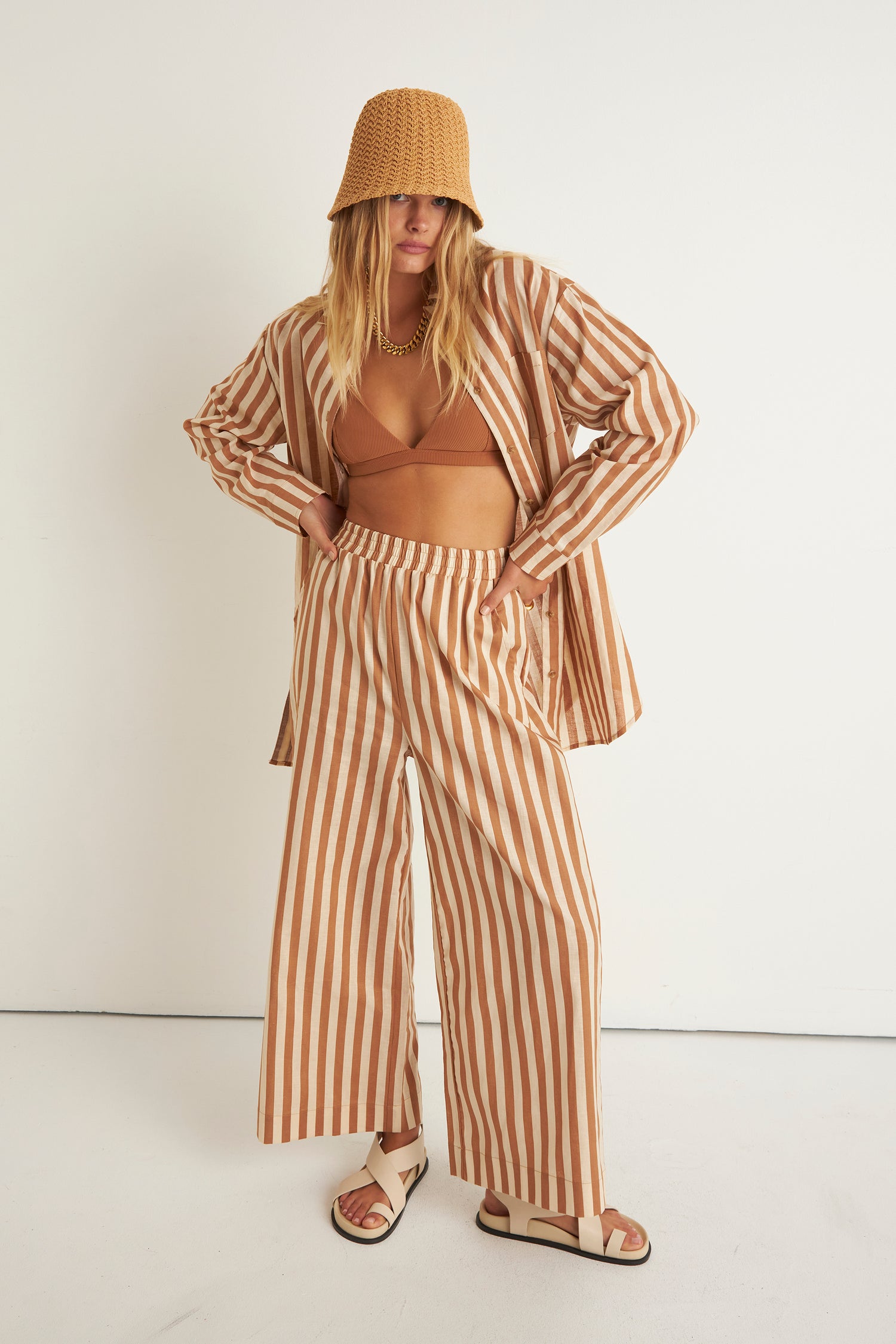 MAPLE WIDE LEG PANT (TAN)