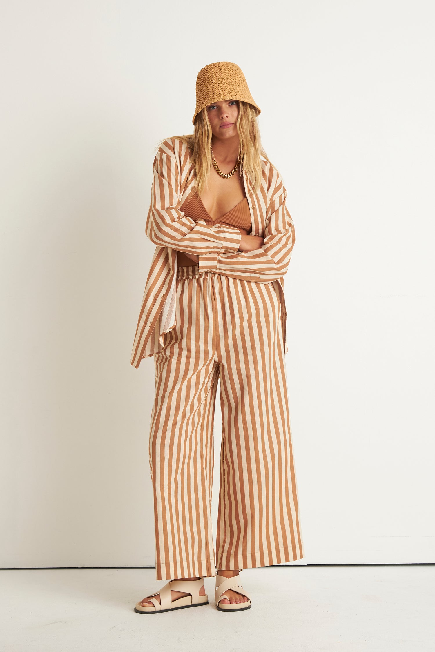 MAPLE WIDE LEG PANT (TAN)