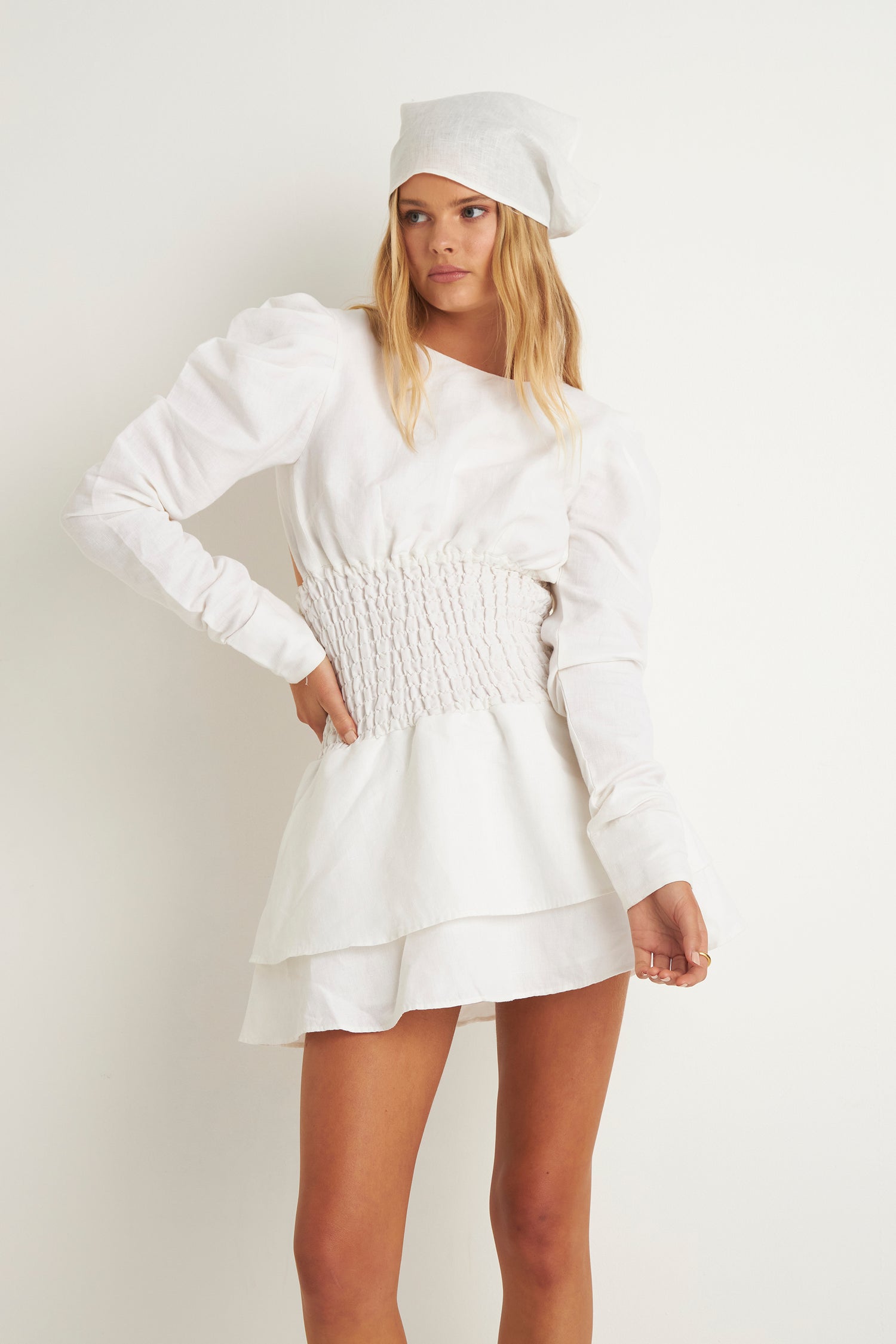 GRASSLANDS MINI DRESS (WHITE)