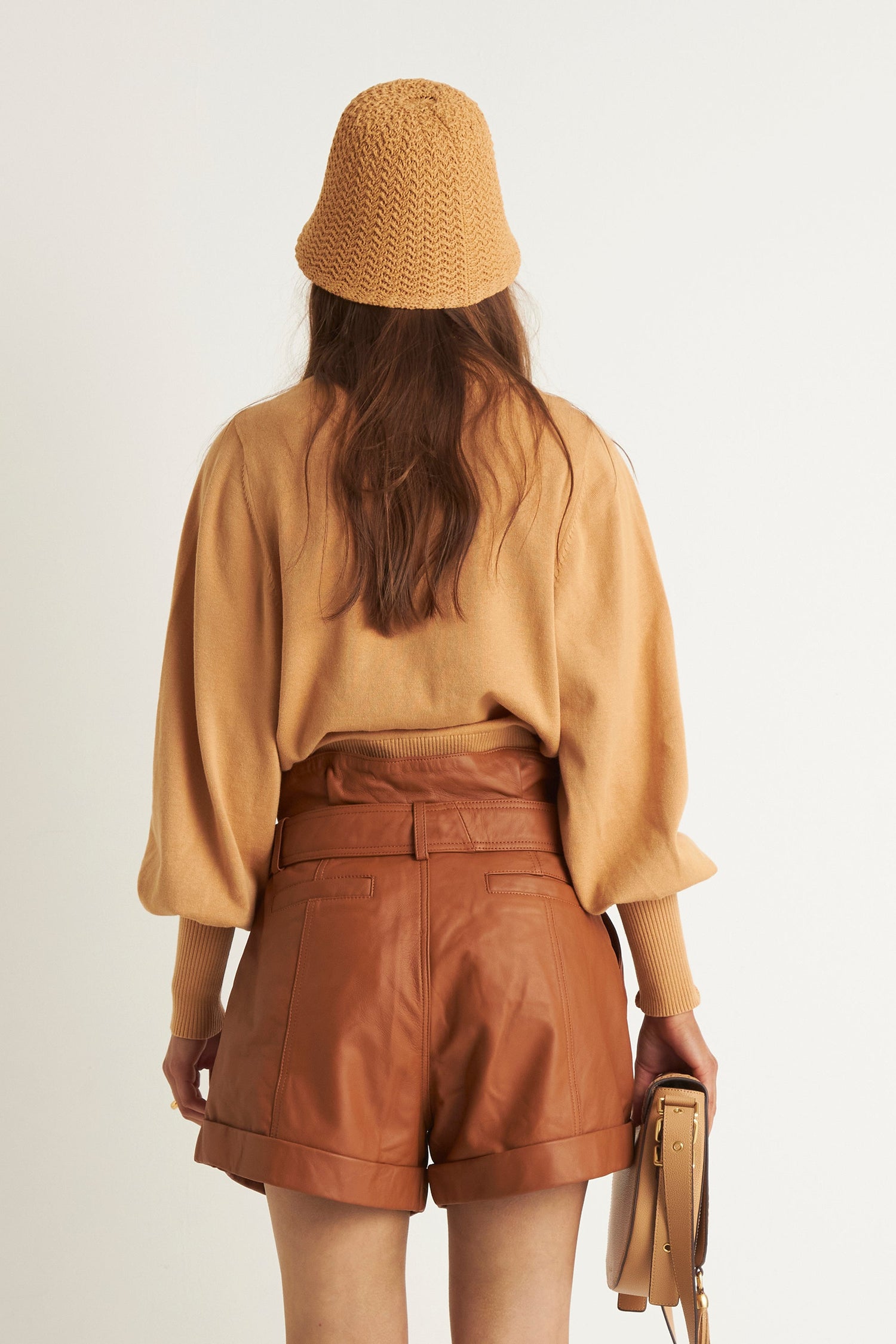 LOLA LEATHER SHORT (RUST)